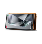 Samsung Galaxy S24 Ultra | Samsung Galaxy S24 Ultra - DG.MING™ Vintage 2-i-1 Læder Etui M. Cover - Brun - DELUXECOVERS.DK