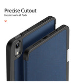 iPad Mini 6 | iPad Mini 6/7 (2021/2024) - DUX DUCIS™ Trifold Læder Cover M. Stander - Blå - DELUXECOVERS.DK