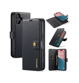 iPhone 17 | iPhone 17 - DG.MING™ Vintage 2-i-1 Læder Etui M. Cover - Sort - DELUXECOVERS.DK