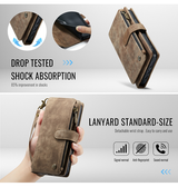 iPhone 16 Plus | iPhone 16 Plus - CaseMe™ Multifunktionel Læder Etui / Pung - Brun - DELUXECOVERS.DK