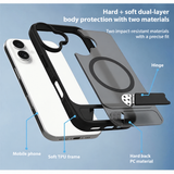 iPhone 16 | iPhone 16 - Frosted MagSafe Cover M. Kickstand - Sort - DELUXECOVERS.DK