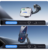 Mobilholder | JOYROOM™ - Bilholder Til Forruden / Instrumentbrættet M. Sugekop - Sort - DELUXECOVERS.DK