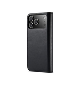 iPhone 17 Pro Max | iPhone 17 Pro Max - Vintage 2-i-1 læder etui (aftageligt cover) – Sort – DG.MING™ - DELUXECOVERS.DK