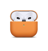 Airpods 4 | AirPods 4 | Ægte Læder Cover - Full-Grain - Orange - DELUXECOVERS.DK