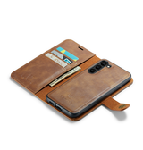 Samsung Galaxy S21+ | Samsung Galaxy S21+(Plus) - DG.MING™ Vintage 2-In-1 Læder Etui M. Cover - Brun - DELUXECOVERS.DK