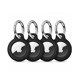 Apple AirTag 1/2 PC Nøglering Med Fjederlås - 4 stk - Sort