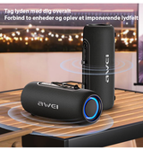 Bluetooth Højtaler | AWEI™ - Bluetooth-højtaler m. RGB-lys og IPX5 Vandtæt Design - Sort - DELUXECOVERS.DK