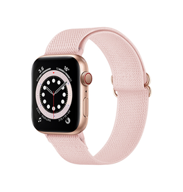 Apple Watch 38mm | Apple Watch (38/40/SE/41/42mm) - Polyester Nylon Rem Armbånd - Pink - DELUXECOVERS.DK