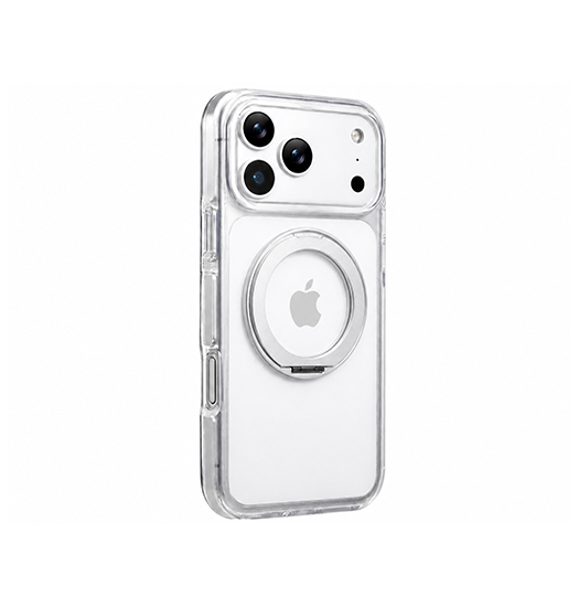 iPhone 17 Pro Max | iPhone 17 Pro Max - MagSafe Silikone Cover m. Ring Holder - Sølv - DELUXECOVERS.DK