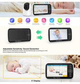Gadgets | Babymonitor m. Kamera - 5 Tommer skærm - temperatursensor - DELUXECOVERS.DK