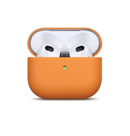 Airpods 3 | AirPods 3 | Ægte Læder Cover - Full-Grain - Orange - DELUXECOVERS.DK
