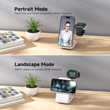 Ladestation / Trådløs oplader | Magcold™ | 3-i-1 Ladestation til Mobil, iWatch, AirPods - 45W! - Hvid - DELUXECOVERS.DK