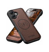 iPhone 18 - Suteni®  Vegansk Læder cover M. MagSafe  - Brun