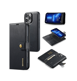 iPhone 11 Pro | iPhone 11 Pro - DG.MING™ Vintage 2-In-1 Læder Etui M. Cover - Sort - DELUXECOVERS.DK