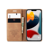 iPhone 15 Plus | iPhone 15 Plus - CaseMe™ Noble Læder Etui / Pung - Brun - DELUXECOVERS.DK