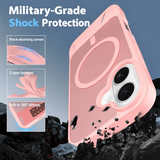iPhone 16 Plus | iPhone 16 Plus - Frosted MagSafe Cover M. Kickstand - Pink - DELUXECOVERS.DK
