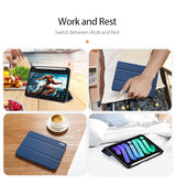 iPad 10.9" (2022) | iPad 11" (2025) / iPad 10.9" (2022) - DUX DUCIS™ Trifold Læder Cover M. Stander - Blå - DELUXECOVERS.DK