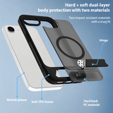 iPhone 17e / 16e | iPhone 17e / 16e - Frosted MagSafe Cover M. Kickstand - Sort - DELUXECOVERS.DK