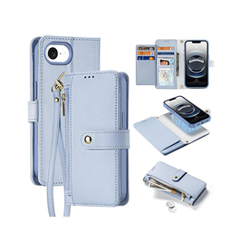 iPhone 16e | <AAA>iPhone 16e - DUX DUCIS™ 2-i-1 Læder Etui M. Aftageligt Cover - Babyblå - DELUXECOVERS.DK