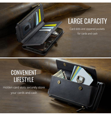 iPhone 16 Pro | iPhone 16 Pro - CaseMe™ Læder Cover med Crossbody Strop - Sort - DELUXECOVERS.DK