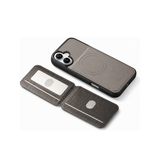 iPhone 17 - MagSafe Læder Cover M. RFID Aftagelig Kortholder - Grå -  ESEBLE™