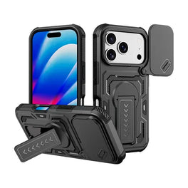 iPhone 18 Pro | iPhone 18 Pro - Cam-Slide Håndværker Cover - Sort - DELUXECOVERS.DK