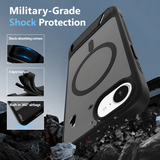 iPhone 17e / 16e | iPhone 17e / 16e - Frosted MagSafe Cover M. Kickstand - Sort - DELUXECOVERS.DK