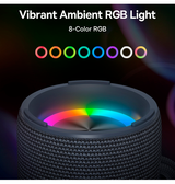 Bluetooth Højtaler | Baseus™ SoundStream - Vandtæt Bluetooth Højtaler - RGB - Grå - DELUXECOVERS.DK