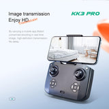 Drone | KK3 Pro Drone - 4K Dual Kamera - 5G Wifi - Sort - DELUXECOVERS.DK