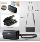 iPhone 16 Pro | iPhone 16 Pro - CaseMe™ Læder Cover med Crossbody Strop - Sort - DELUXECOVERS.DK