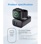 Vægoplader | Apple Watch - MagCold™ Trådløs Oplader & Vægoplader - 23W - Sort - DELUXECOVERS.DK