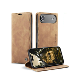 iPhone 17 Air | iPhone 17 Air - CaseMe™ Noble Læder Etui / Pung - Lysebrun - DELUXECOVERS.DK