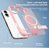 iPhone 16 | iPhone 16 - Frosted MagSafe Cover M. Kickstand - Pink - DELUXECOVERS.DK