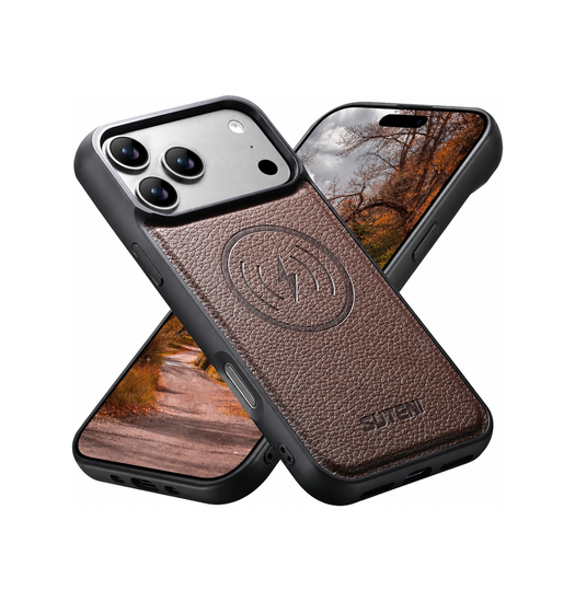 iPhone 18 Pro Max - Suteni®  Vegansk Læder cover M. MagSafe  - Brun