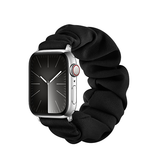 Apple Watch 38mm | Apple Watch (38/40/SE/41mm) - Scrunchie Stof Dame Rem - Sort - DELUXECOVERS.DK