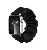 Apple Watch 38mm | Apple Watch (38/40/SE/41/42mm) - Scrunchie Stof Dame Rem - Sort - DELUXECOVERS.DK