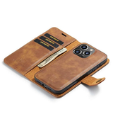 iPhone 13 Pro Max | iPhone 13 Pro Max - DG.MING™ Vintage 2-In-1 Læder Etui M. Cover - Brun - DELUXECOVERS.DK