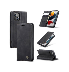 iPhone 14 | iPhone 14 - CaseMe™ Noble Læder Etui/Pung - Sort - DELUXECOVERS.DK