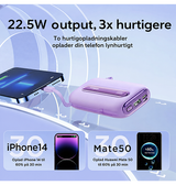 Powerbank | JOYROOM™ | 22.5W Powerbank 20.000 mAh - Lilla - DELUXECOVERS.DK