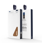 iPhone 16e | iPhone 16e - DUX DUCIS® Ægte Læder Etui M. Kortholder - Brun - DELUXECOVERS.DK