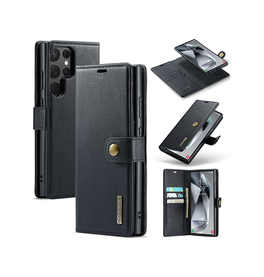Samsung Galaxy S21 Ultra | Samsung Galaxy S21 Ultra - DG.MING™ Vintage 2-In-1 Læder Etui M. Cover - Sort - DELUXECOVERS.DK