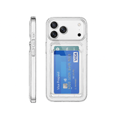 iPhone 17 Pro Max | iPhone 17 Pro Max - DeLX™ Silikone Cover Med Kortholder - Gennemsigtig - DELUXECOVERS.DK