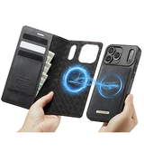 iPhone 17 Pro Max | iPhone 17 Pro Max - CaseMe™ 2-i-1 Premium Læder Cover / Pung - Sort - DELUXECOVERS.DK