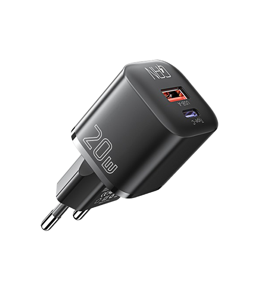 Vægoplader | 20W Hurtigoplader – Vægoplader 3.0 - Sort - ESSAGER™ - DELUXECOVERS.DK