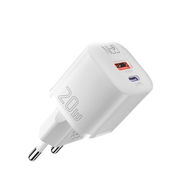 Vægoplader | ESSAGER™ | USB-C Vægoplader 3.0 - Hurtigoplader - 20W - Hvid - DELUXECOVERS.DK