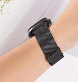 Apple Watch 42mm | Apple Watch (42/44/SE/45/46/49mm) - Milanese Umbrella Buckle Rem - Sort - DELUXECOVERS.DK
