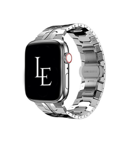 Apple Watch 38mm | Apple Watch (38/40/SE/41/42mm) - L'Empiri™ Crono Stål Rem - Sølv - DELUXECOVERS.DK