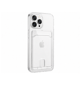 iPhone 15 Pro Max | iPhone 15 Pro Max - DeLX™ Silikone Cover Med Kortholder - Gennemsigtig - DELUXECOVERS.DK