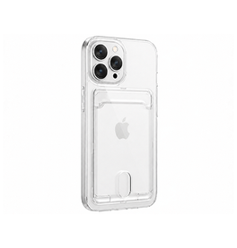 iPhone 15 Pro Max | iPhone 15 Pro Max - DeLX™ Silikone Cover Med Kortholder - Gennemsigtig - DELUXECOVERS.DK