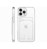iPhone 15 Pro Max | iPhone 15 Pro Max - DeLX™ Silikone Cover Med Kortholder - Gennemsigtig - DELUXECOVERS.DK
